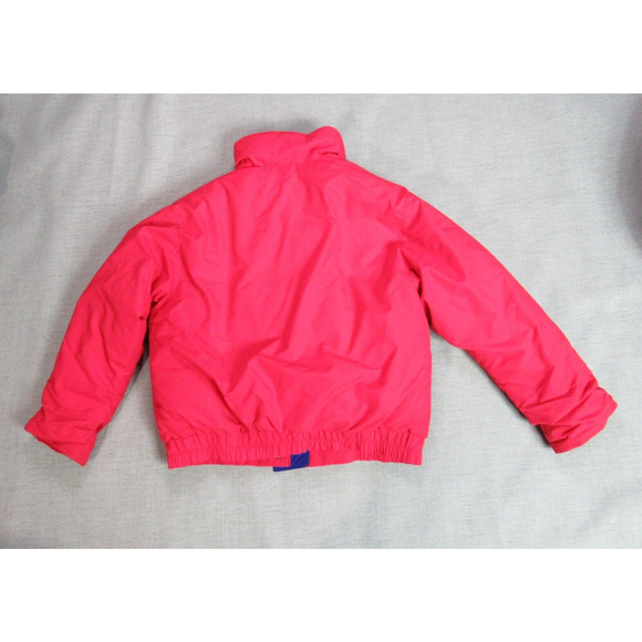 Vintage LL Bean Jacket Womens Large Red Down Bomber Nylon Coat USA Made 80s Zip - Picture 7 of 12